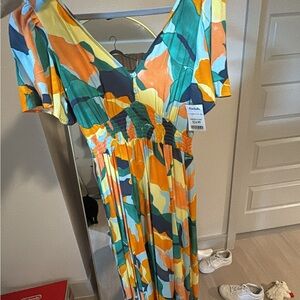 Colorful Abstract Maxi Dress